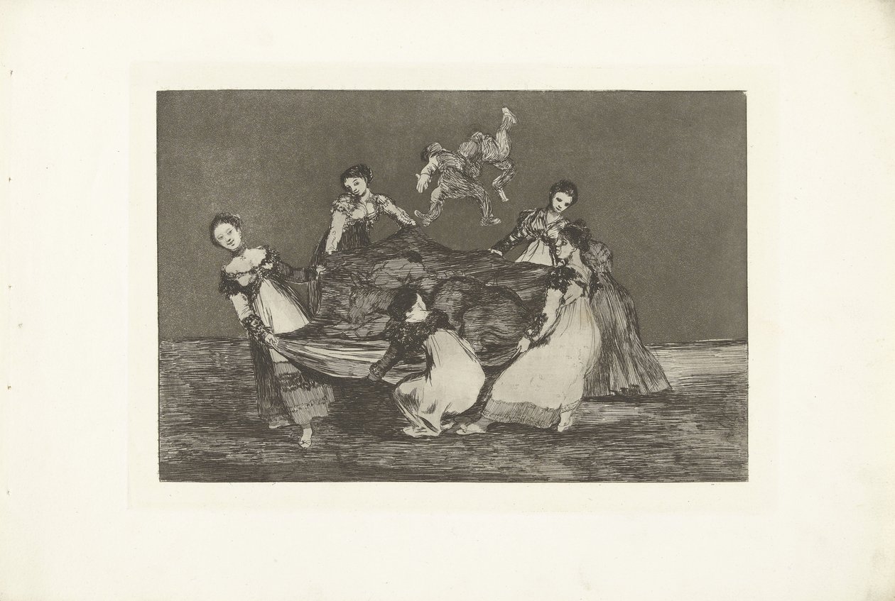 Feminin dårskab Uensartet Feminino Los Disparates (Follies) Los Proverbios (Ordsprogene) (serietitel) af Francisco de Goya