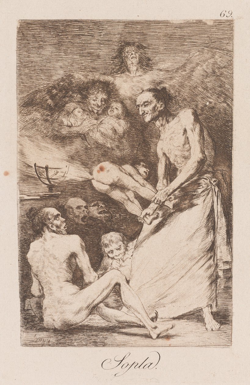 Vind, slutningen af det 18.-begyndelsen af det 19. århundrede (tryk) af Francisco de Goya