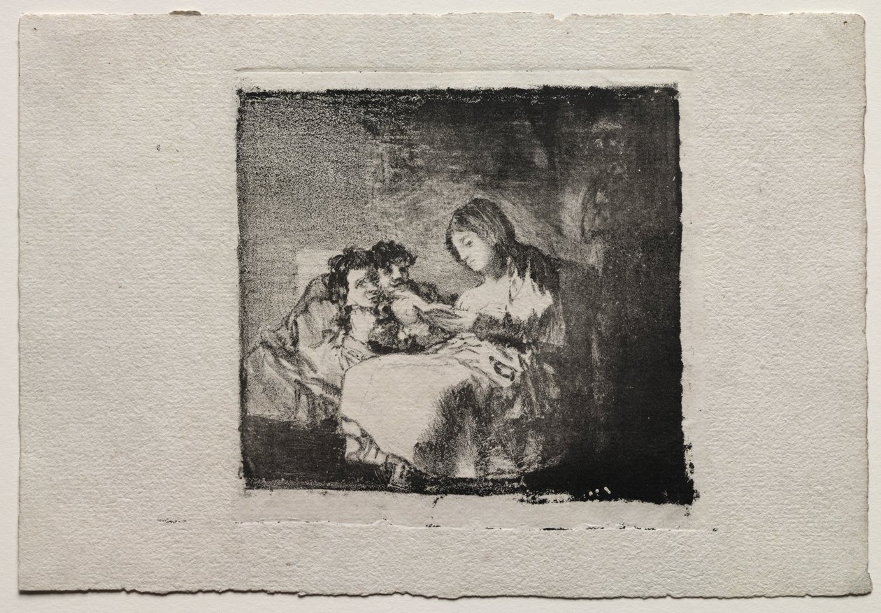 Kvinde læser for to børn af Francisco de Goya