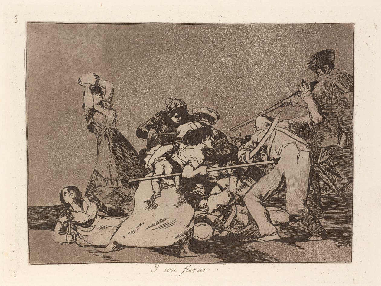 Y son fieras (Og de er som vilde dyr) af Francisco de Goya