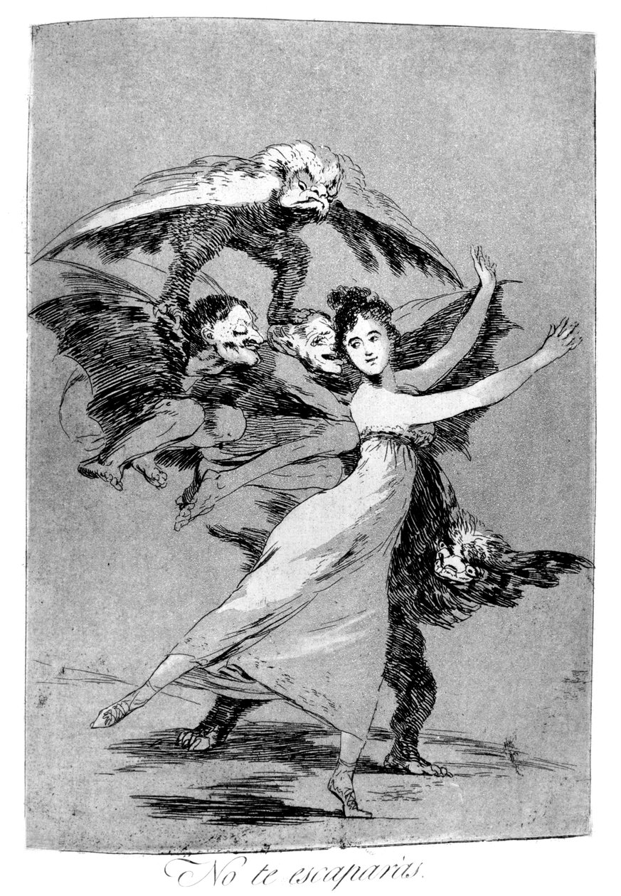 Du vil ikke undslippe, 1799 af Francisco de Goya