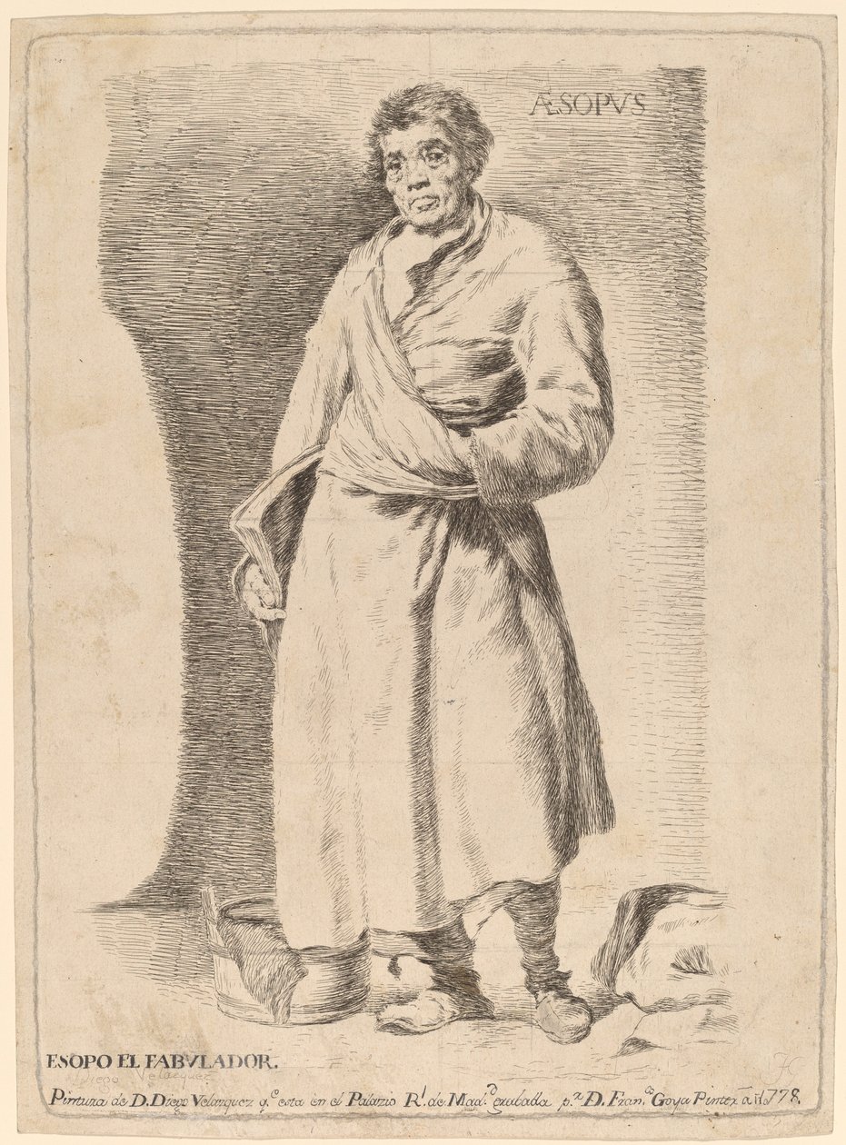 Aesopvs (Aesop) af Francisco de Goya after Diego Velázquez