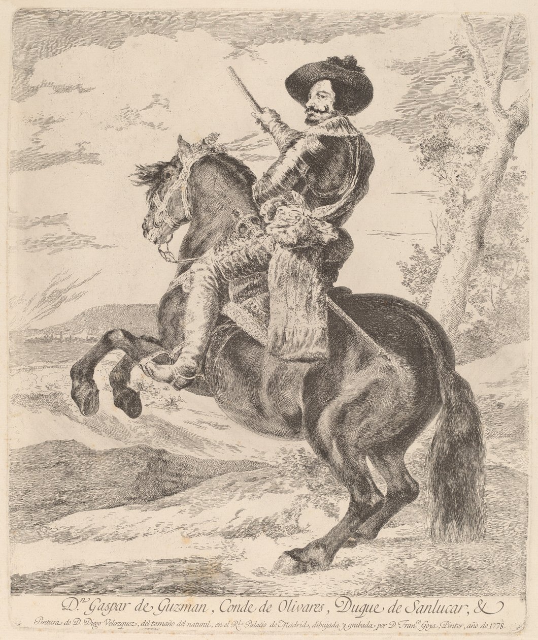 Gaspar de Guzman, grev hertug af Olivares af Francisco de Goya after Diego Velázquez