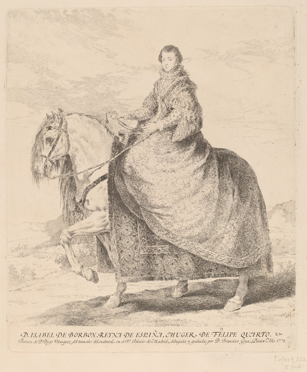Isabella af Bourbon af Francisco de Goya after Diego Velázquez