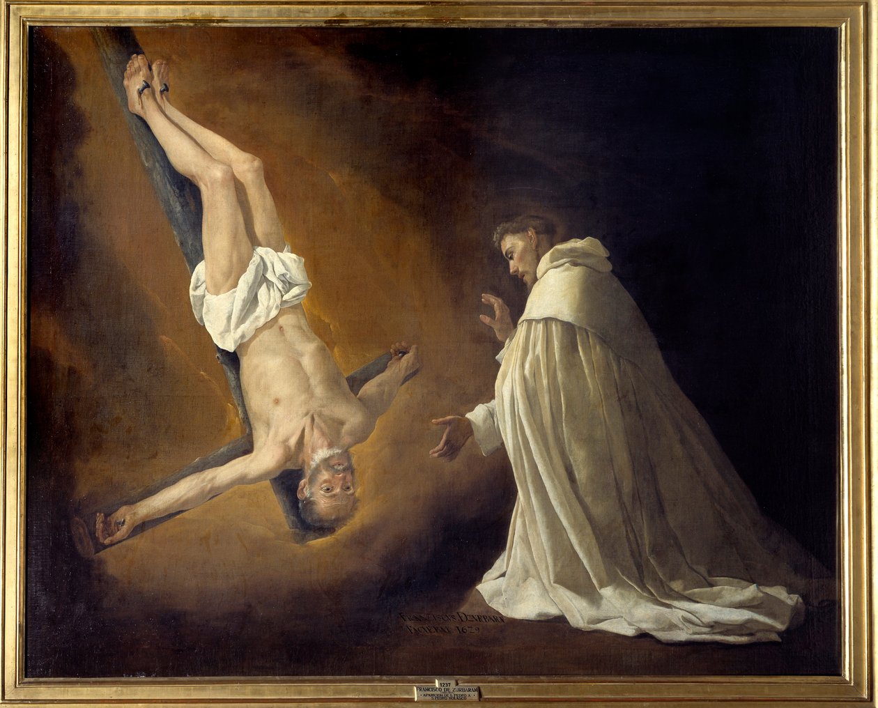 Skt. Peter korsfæstes til Skt. Peter Nolasque (1189-1256) Maleri af Francisco de Zurbaran (1598-1664) (ec.esp.) 1629 Søn. 1,79x2,23 m Madrid, Musee du Prado af Francisco de Zurbaran