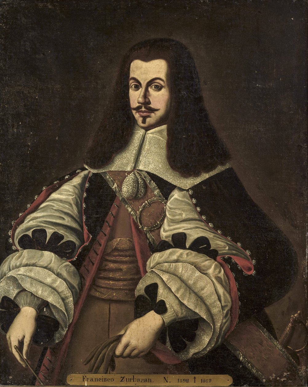 Barok: Portræt af Francisco de Zurbaran (1598-1664), Anonym, Slutningen af det 17. århundrede. Olie på lærred af Francisco de Zurbaran