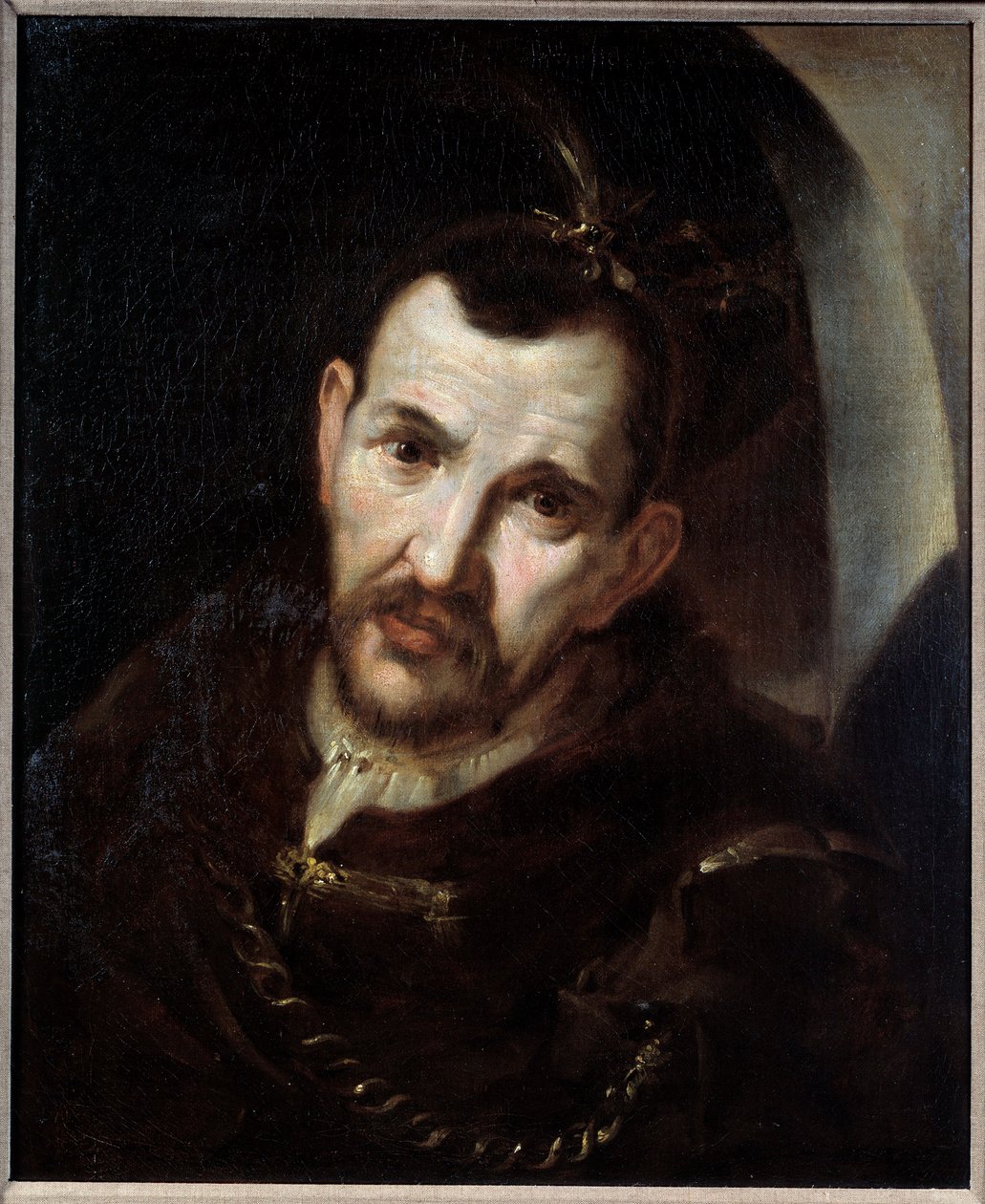 Cacique-fange Portræt af indisk stammeleder. Maleri af Francisco de Zurbaran (1598-1664) 1600-tallets Metz, Museum of Fine Arts af Francisco de Zurbaran