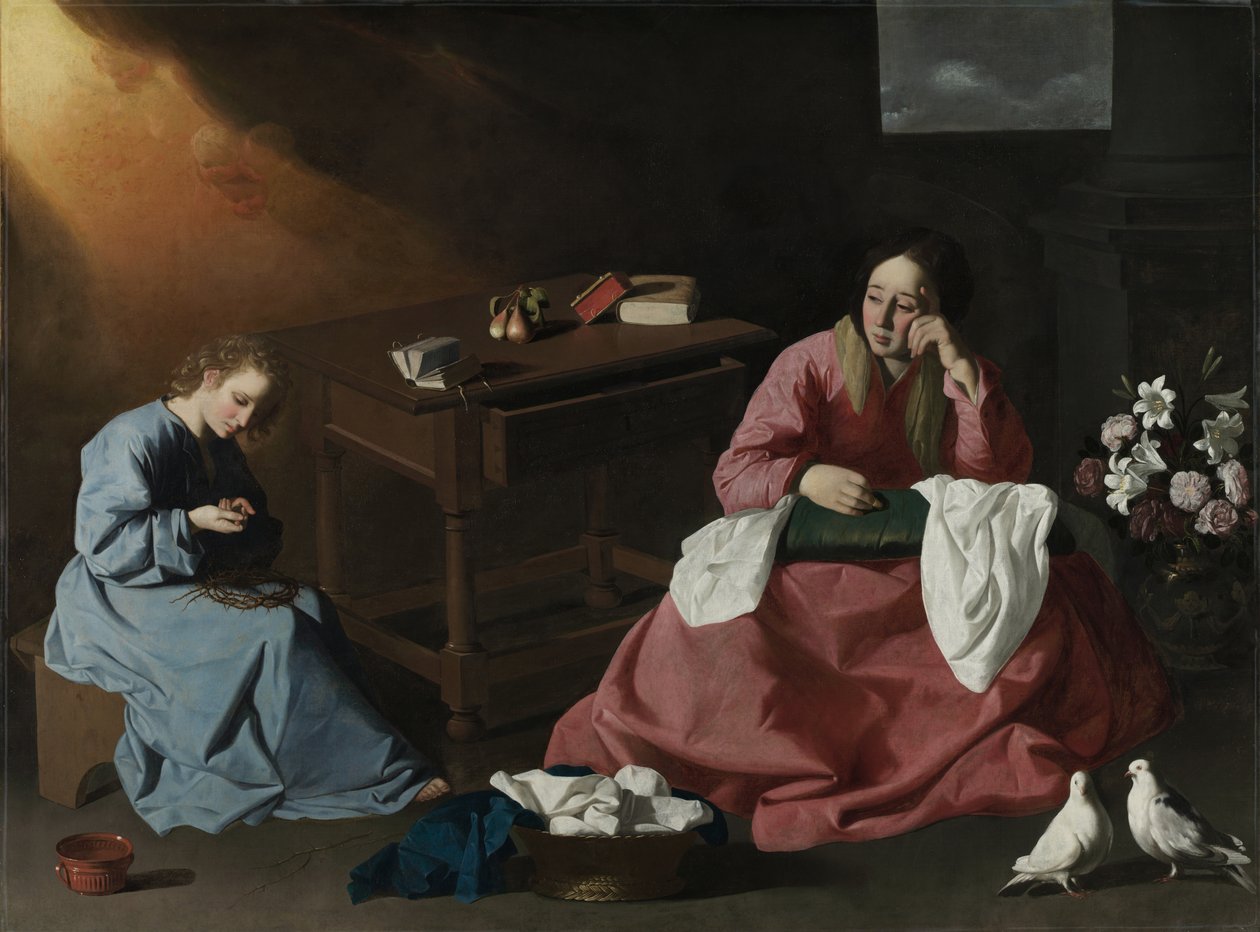 Kristus og jomfruen i huset i Nazareth, ca. 1640 af Francisco de Zurbaran