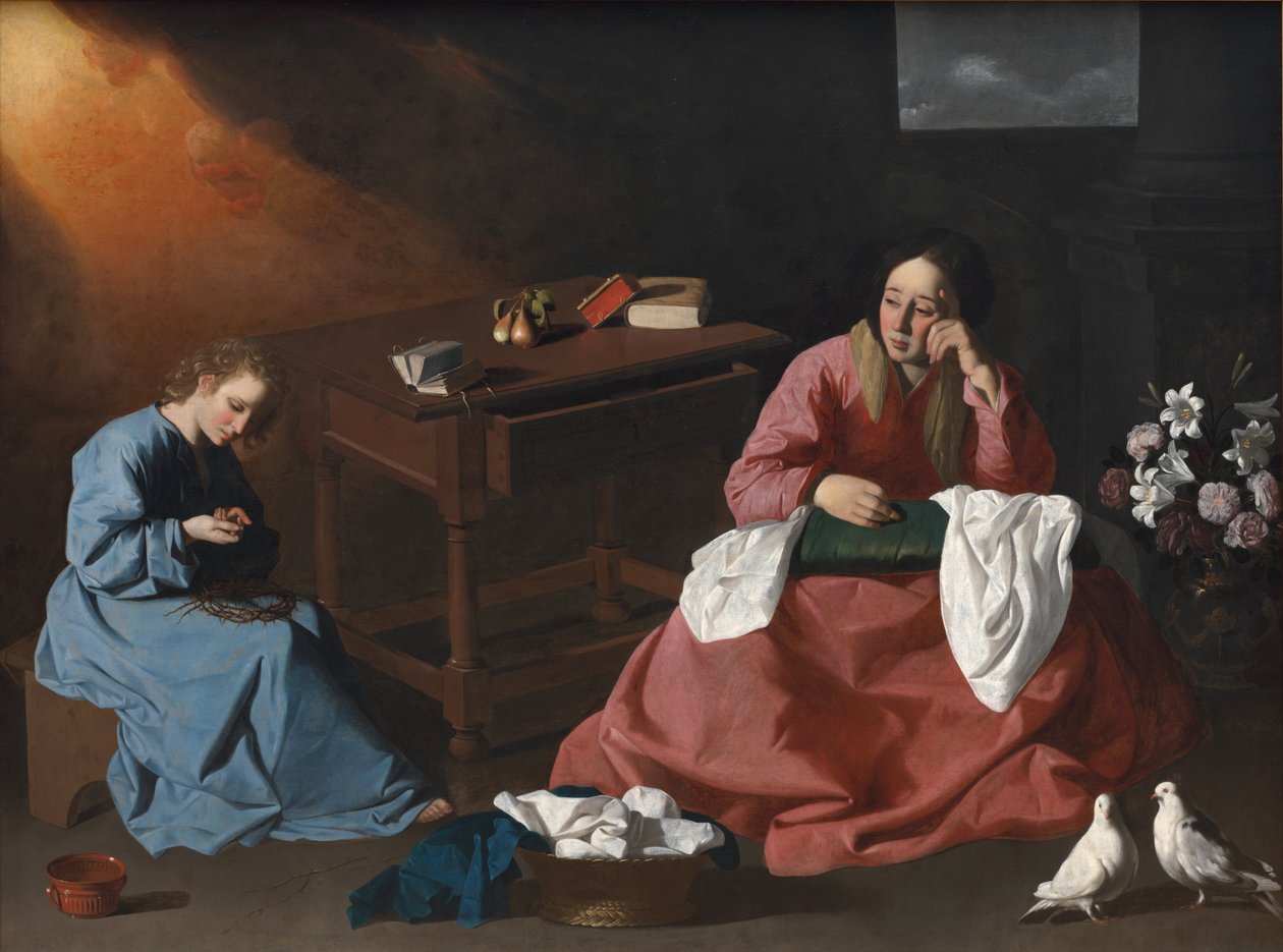 Kristus og jomfruen i huset i Nazareth, ca. 1640. af Francisco de Zurbaran