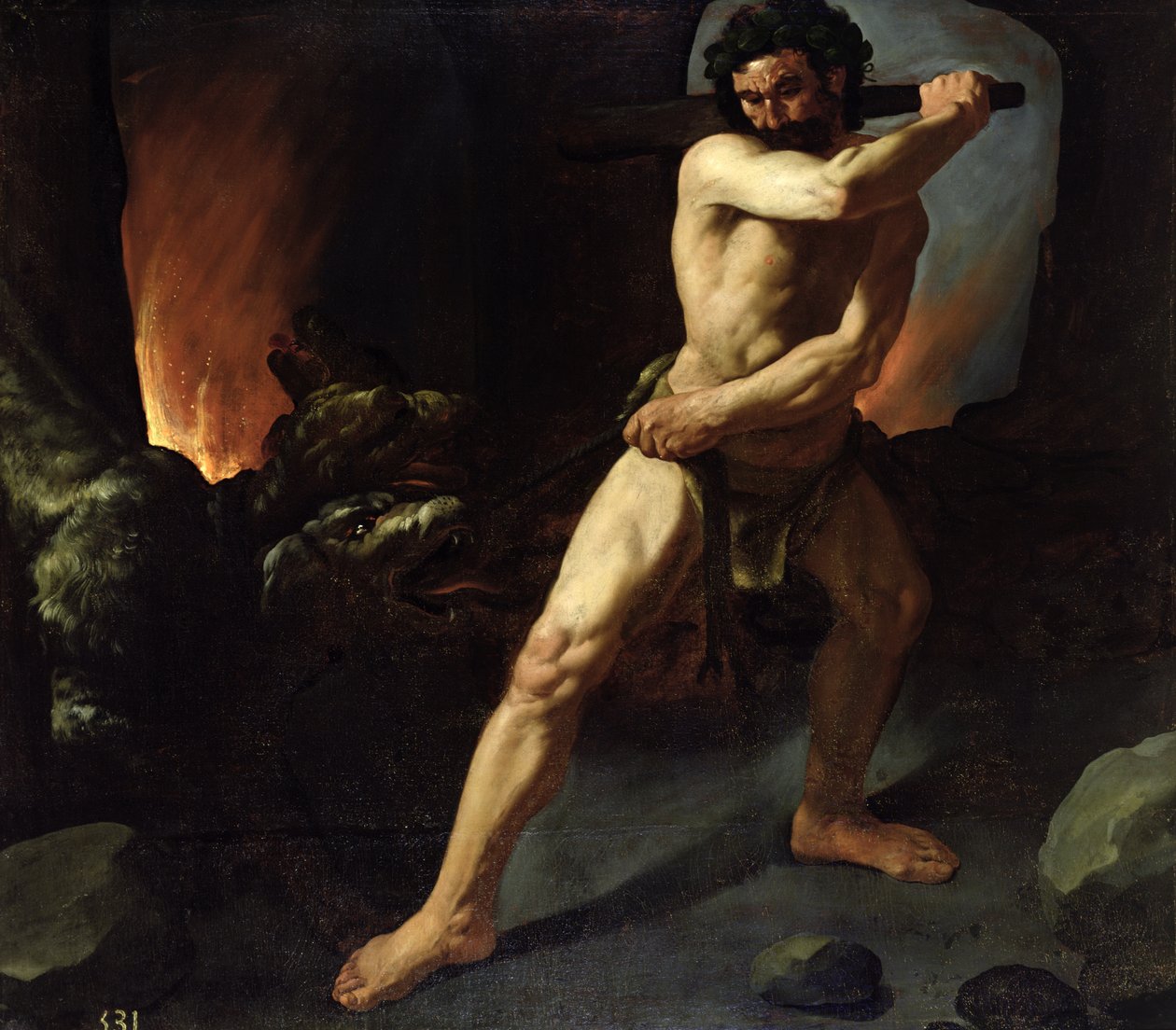 Herkules og Cerberus, ca. 1634 af Francisco de Zurbaran