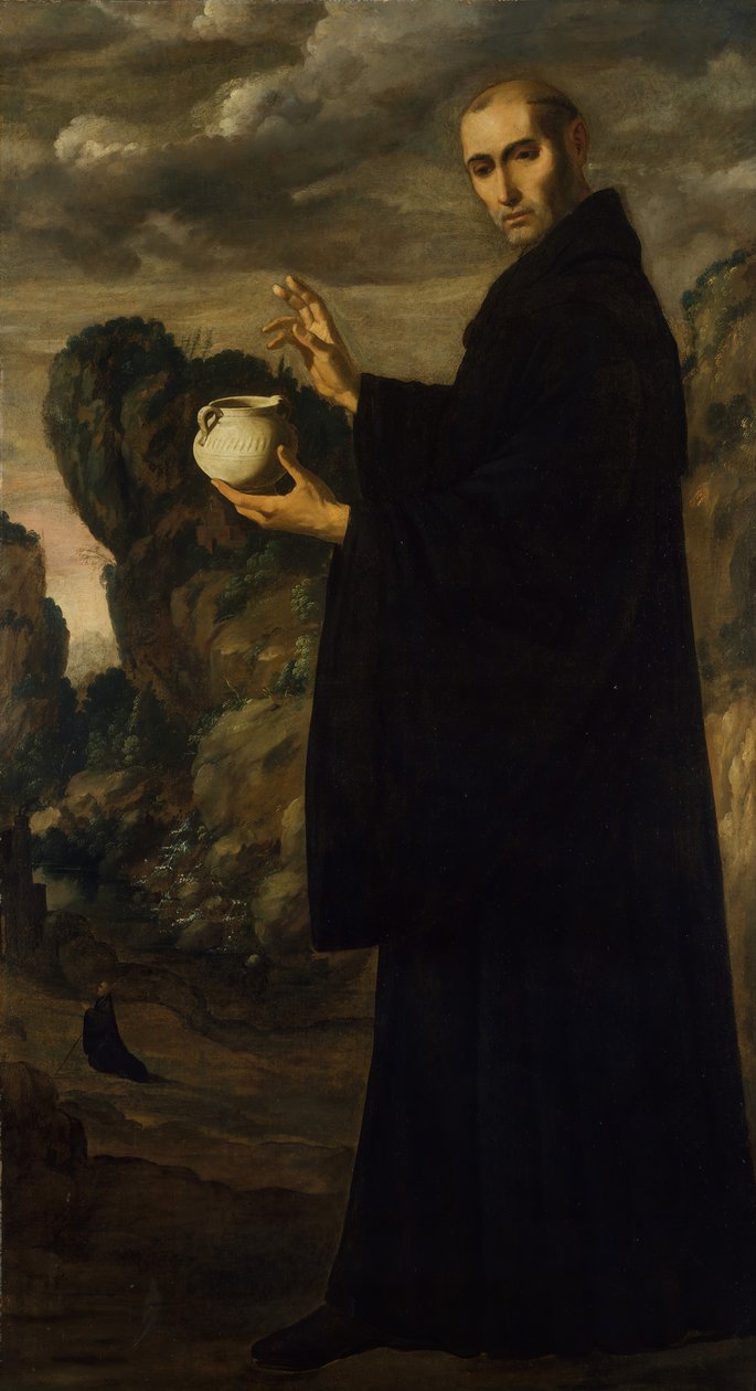 Sankt Benedikt, ca. 1640-45. af Francisco de Zurbaran