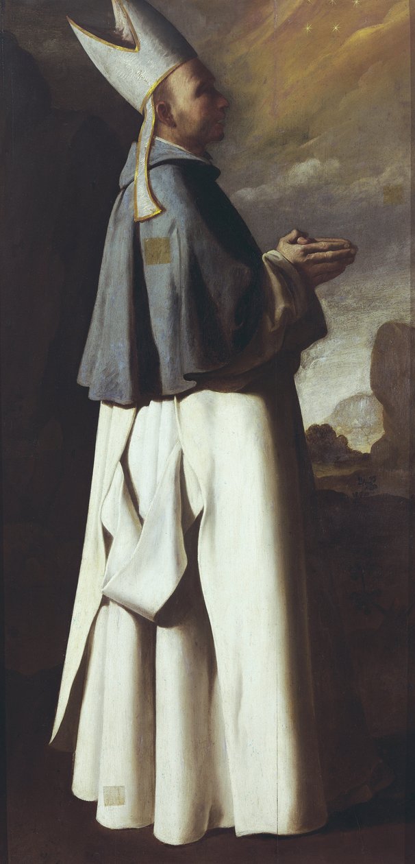 Sankt Hugh af Grenoble (Hugues de Chateauneuf) (olie på lærred) af Francisco de Zurbaran