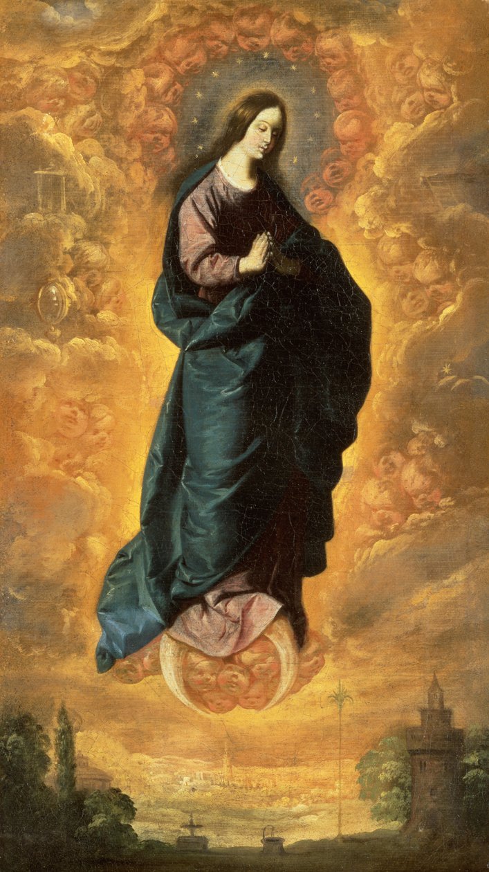 Den ubesmittede undfangelse (olie på lærred) af Francisco de Zurbaran