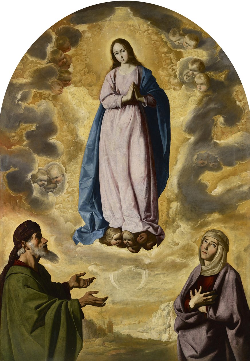 Den ubesmittede undfangelse med Sankt Joachim og Sankt Anna af Francisco de Zurbaran