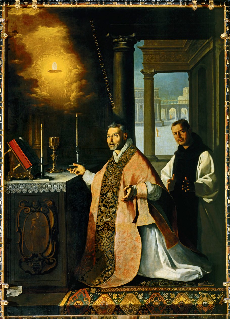 Præsten Cabanuelas af Toledo fejrer den hellige messe i 1420 ... (maleri på lærred) af Francisco de Zurbaran