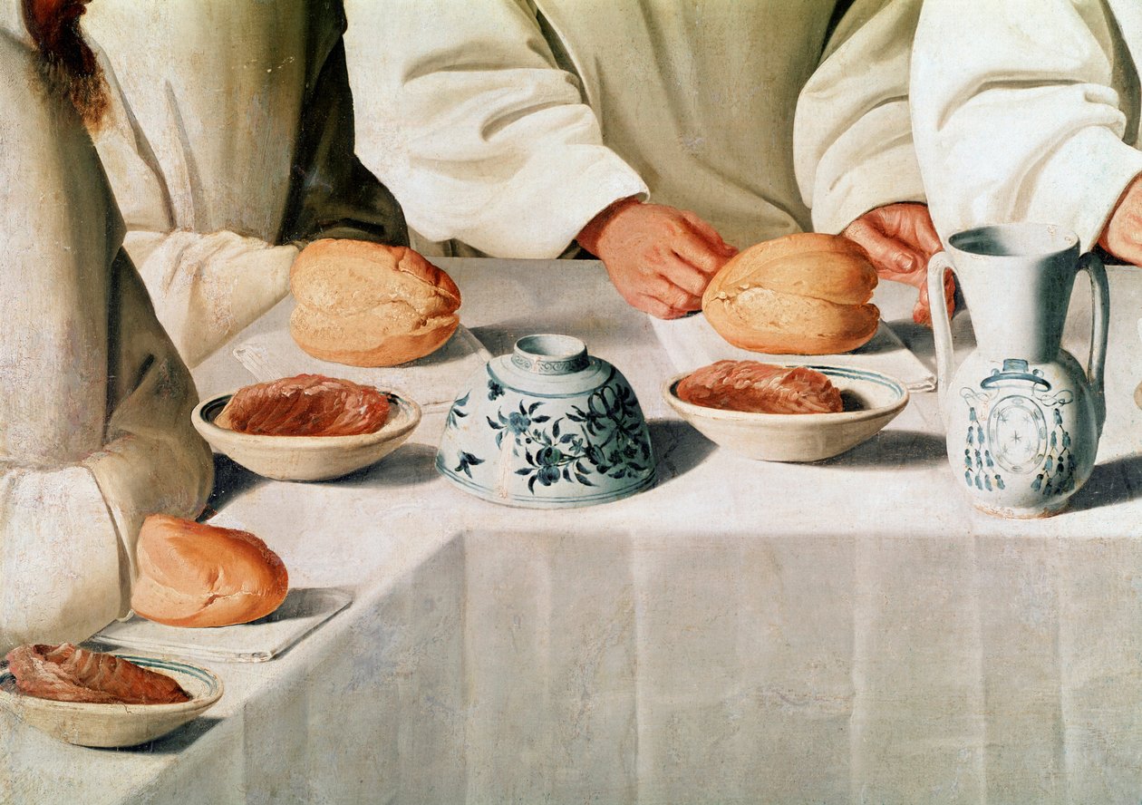 St Hughs mirakel i refektoriet i karteusernes kloster, detalje (olie på lærred af Francisco de Zurbaran