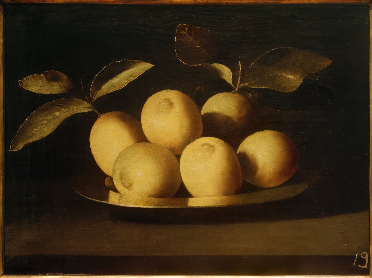 Citroner på en sølvplade af Francisco de Zurbaran