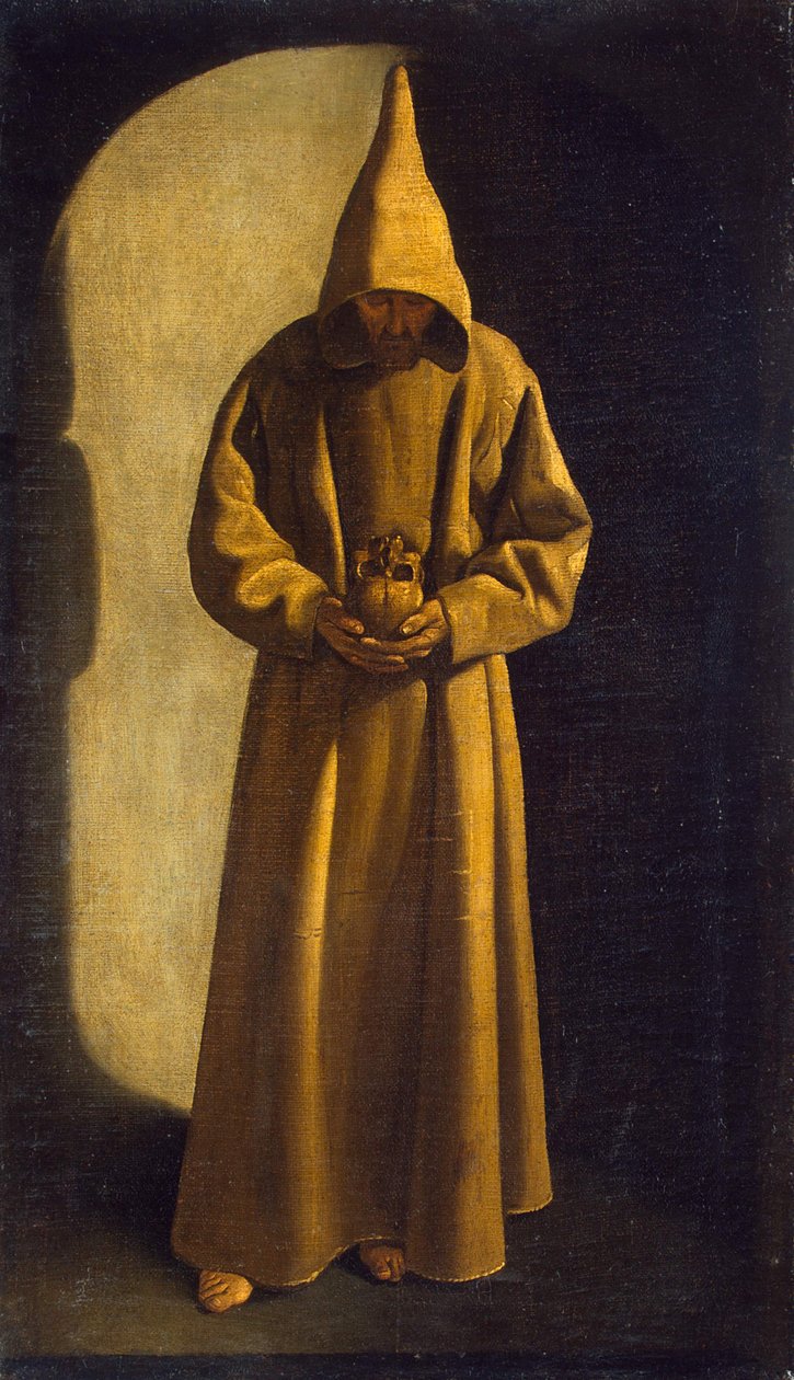 Sankt Frans med et kranium i hænderne, c.1630 af Francisco de Zurbaran