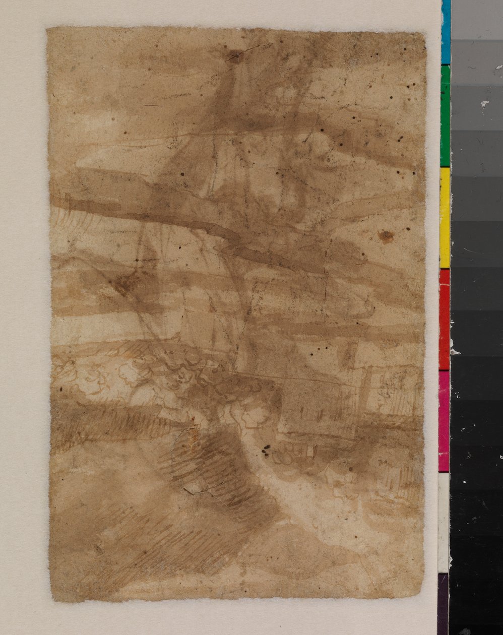 Fragment af et landskab, verso, 1600-tallet af Francisco the Younger Herrera