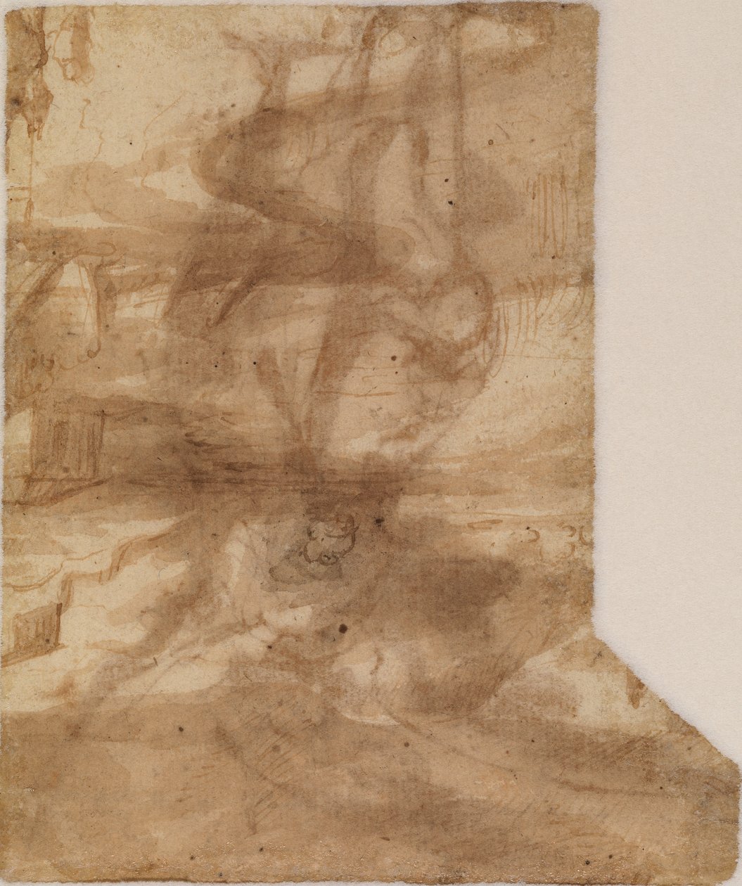 Fragment af et landskab, verso, 1600-tallet af Francisco the Younger Herrera