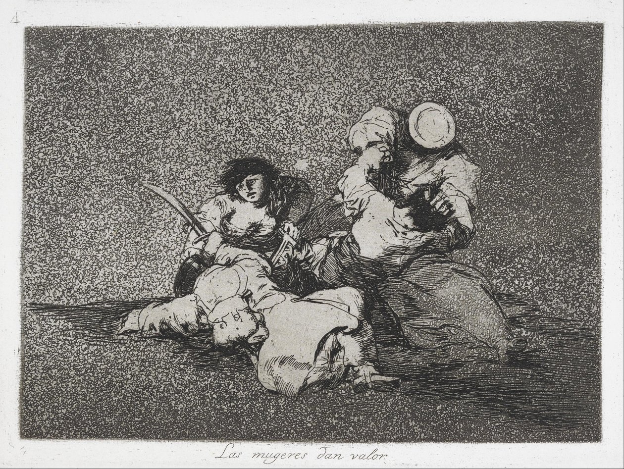 Kvinderne giver mod (Las mugeres dan valor) fra serien The Disasters of War (Los Desastres d ... af Francisco de Goya