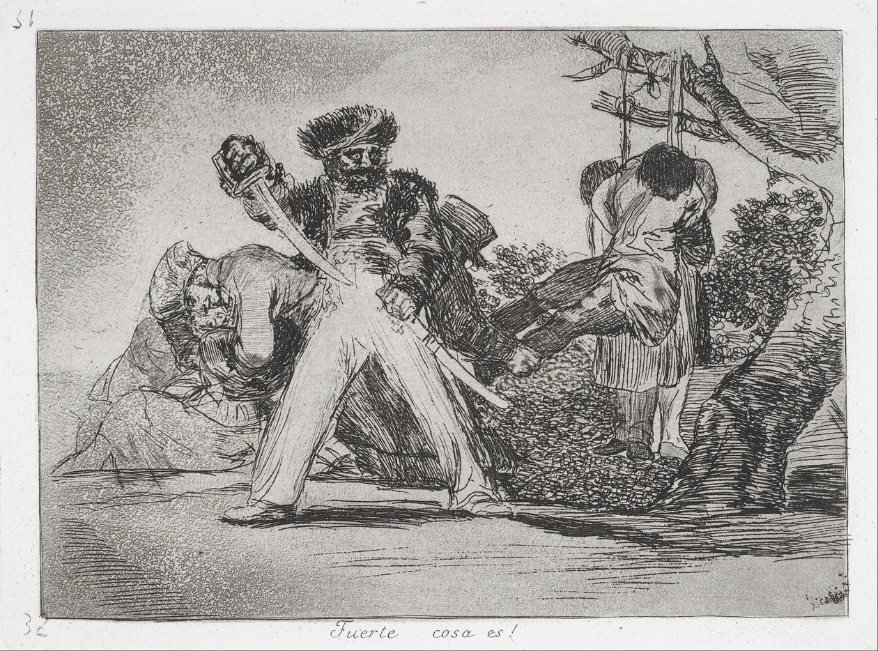 Det er for meget! (Stærk ting er!) Fra serien The Disasters of War (Los Desastres de la Guerra ... af Francisco de Goya
