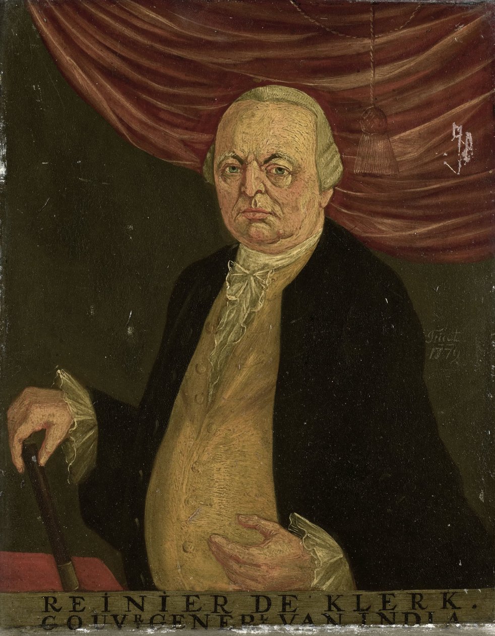 Portræt af Reinier de Klerk, generalguvernør for det hollandske ostindiske kompagni af Franciscus Josephus Fricot (attributed to)