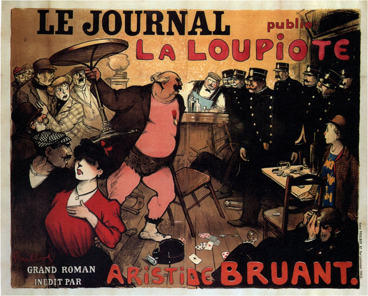 Tidsskriftet udgiver La Loupiote, stor roman af Aristide Bruant, 1908 af Francisque Poulbot