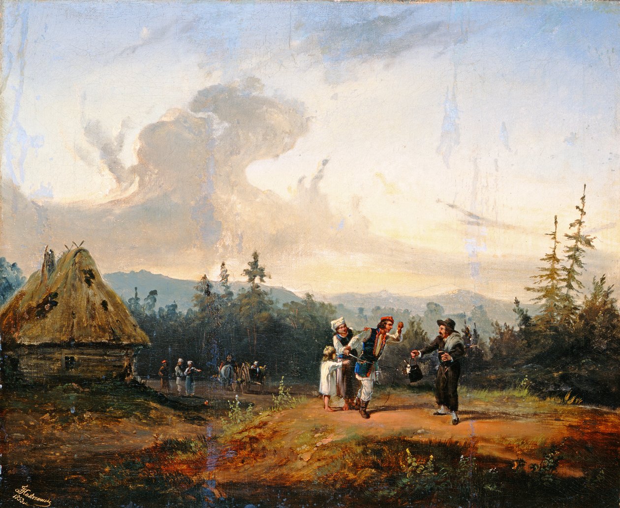 Stridigheder med den jødiske købmand, 1853 af Franciszek Kostrzewski