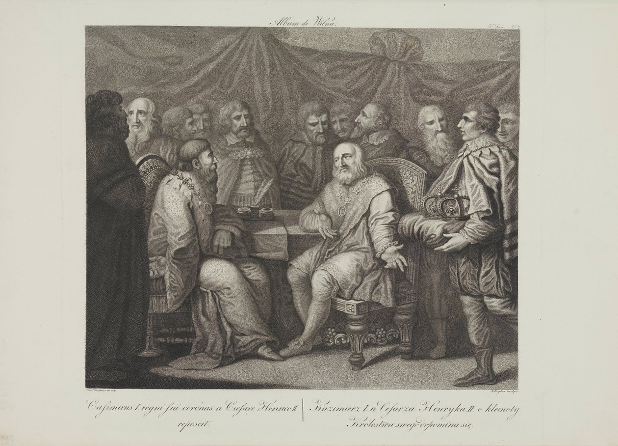 Restauratoren Casimir I møder kejser Henrik III af Smuglewicz, Franciszek (1745-1807). Litografi, slutningen af 1700-tallet. Privat Samling af Franciszek Smuglewicz