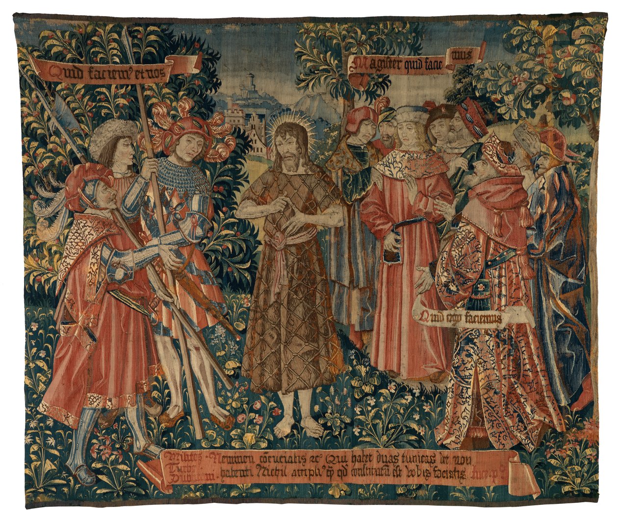 Tapestry, St John Preaching (uld og silke) af Franco Flemish School