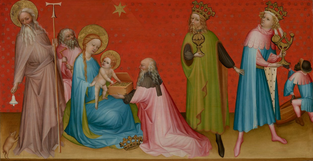 Magiernes tilbedelse med Saint Anthony Abbed af Franco Flemish Master