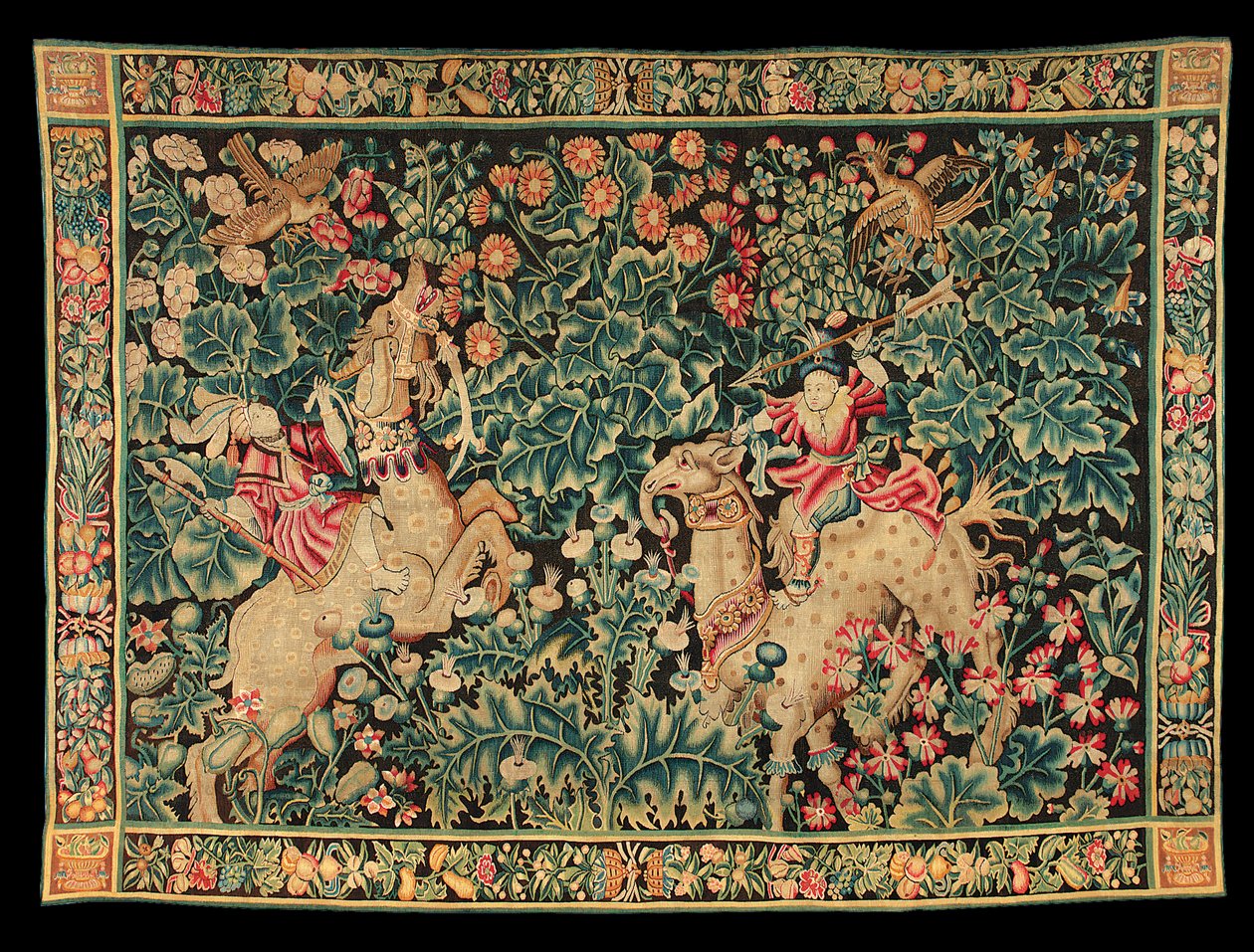 Eksotisk verdure gobelin, muligvis Tournai, ca. 1520-50 af Franco Flemish School