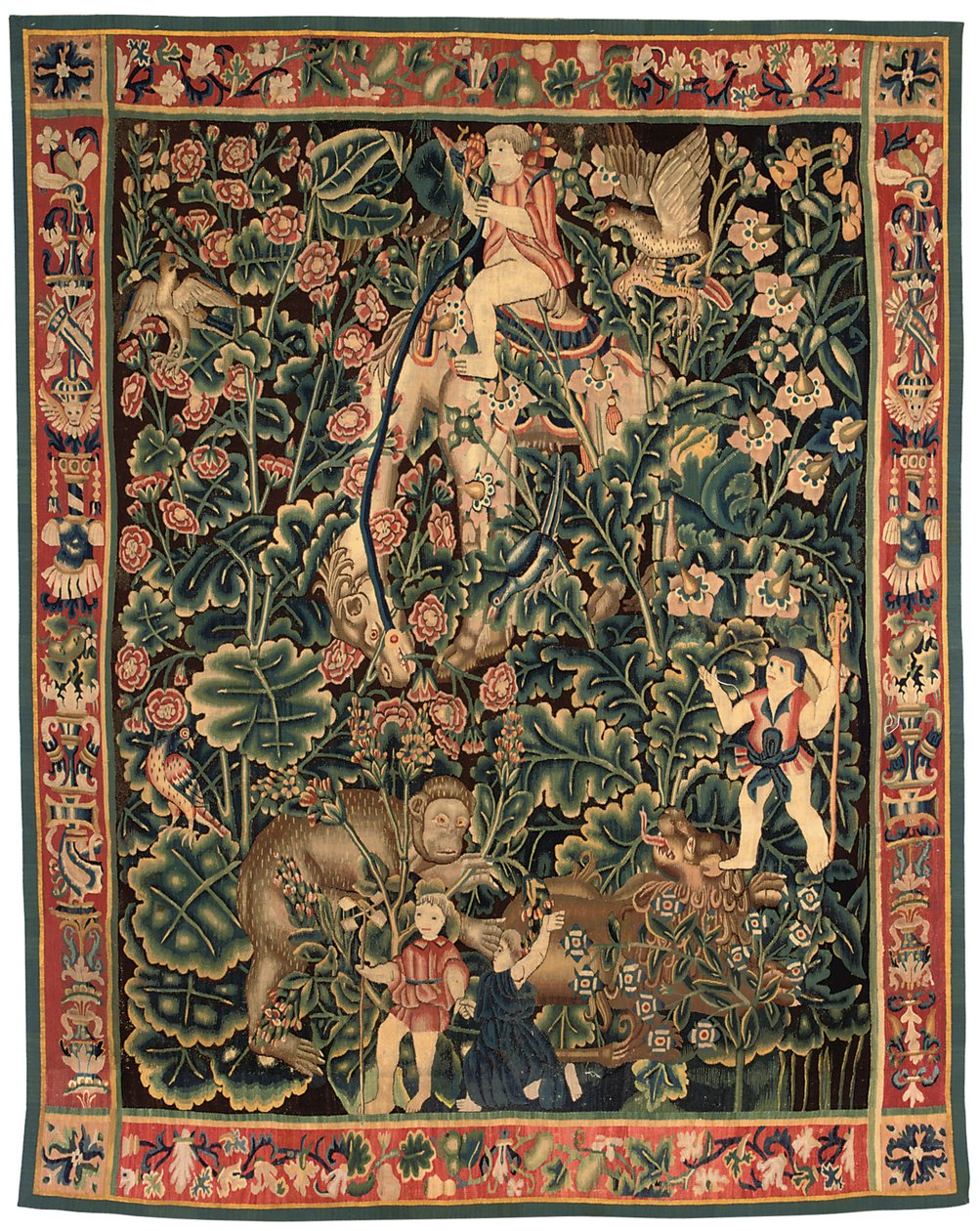 Eksotisk verdure gobelin, sandsynligvis Tournai, første halvdel af det 16. århundrede af Franco Flemish School
