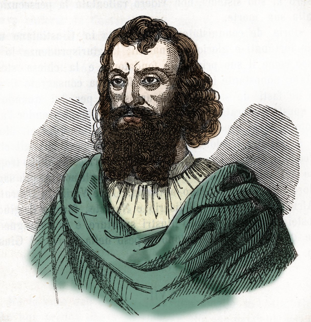 Portræt af kejser Justinian I (482-565) (Justinian I) efter "I misteri del vaticano" af Franco Mistrali 1843 af Franco Mistrali