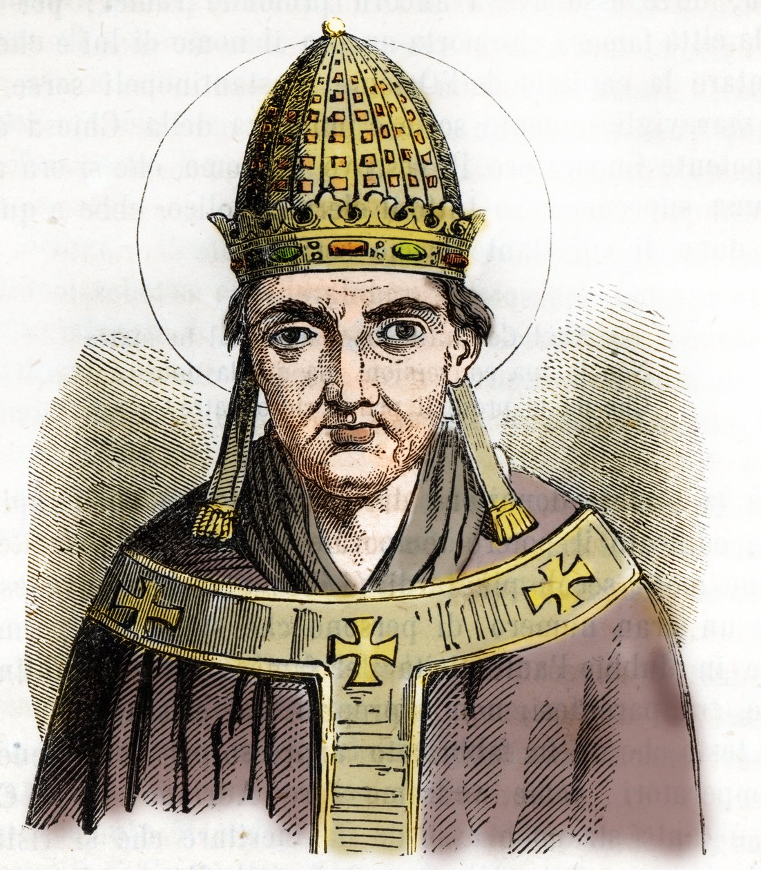 Portræt af pave Sylvestre I (Silvestre eller Sylvester eller Silvestro) (314-335) - Tegning fra "Misteri del Vaticano" af Franco Mistrali af Franco Mistrali