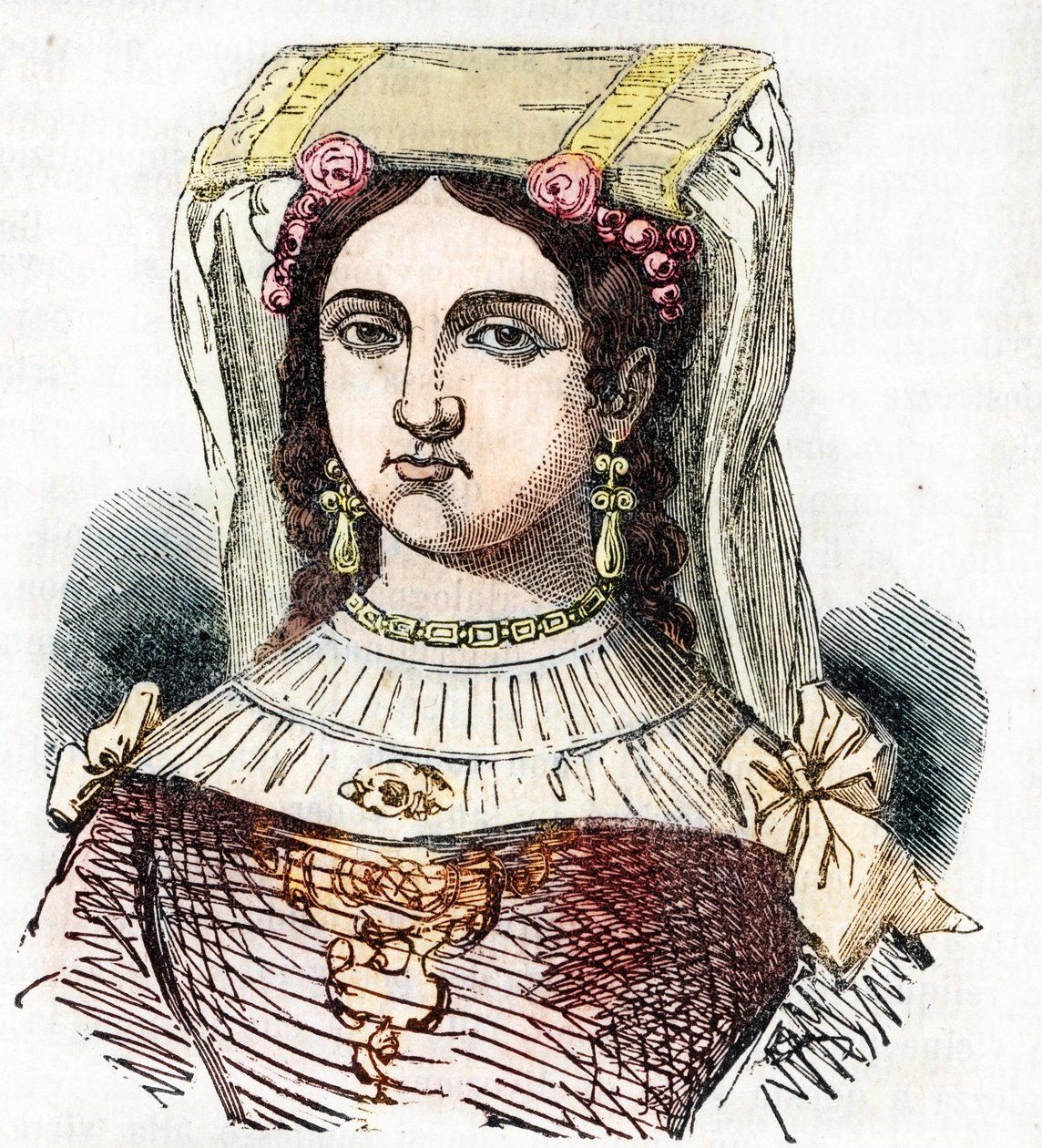 Portræt af den romerske adelige Marozie Iere (Mariuccia, Mariozza eller Marousie af Tusculum) (ca. 890-932/937), datter af Theophylacte og Theodora I den Gamle (Marozia romersk adelskvinde, som var pave Sergius III