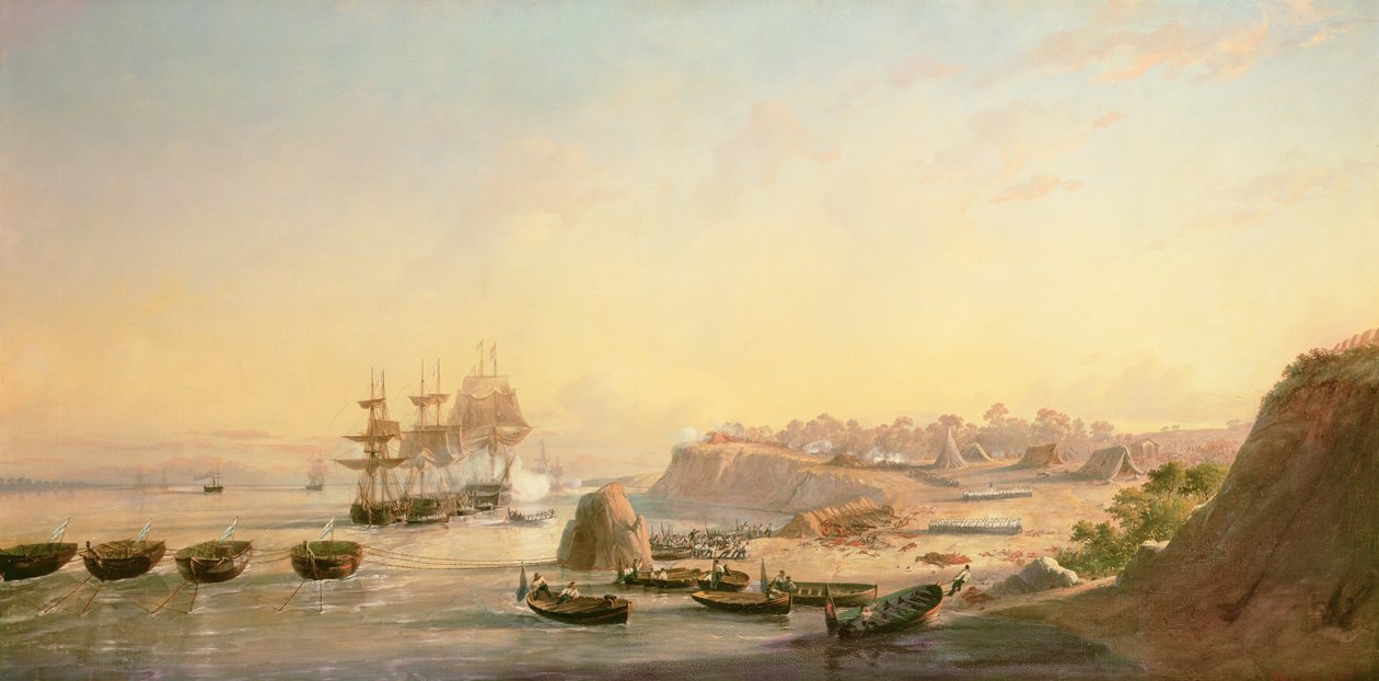 Overtagelsen af batterierne i Punto Obligado den 20. november 1845 af Francois Barry