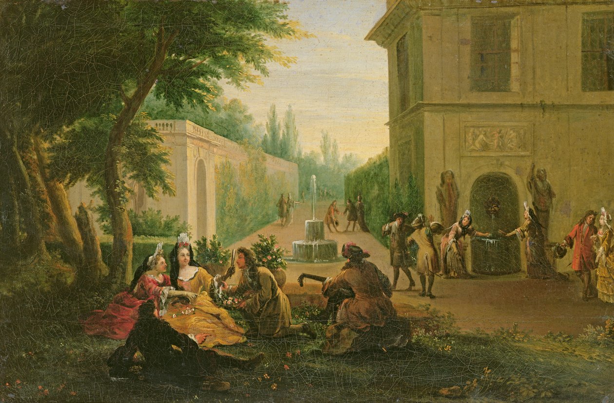 Frokost i en park af François Boucher