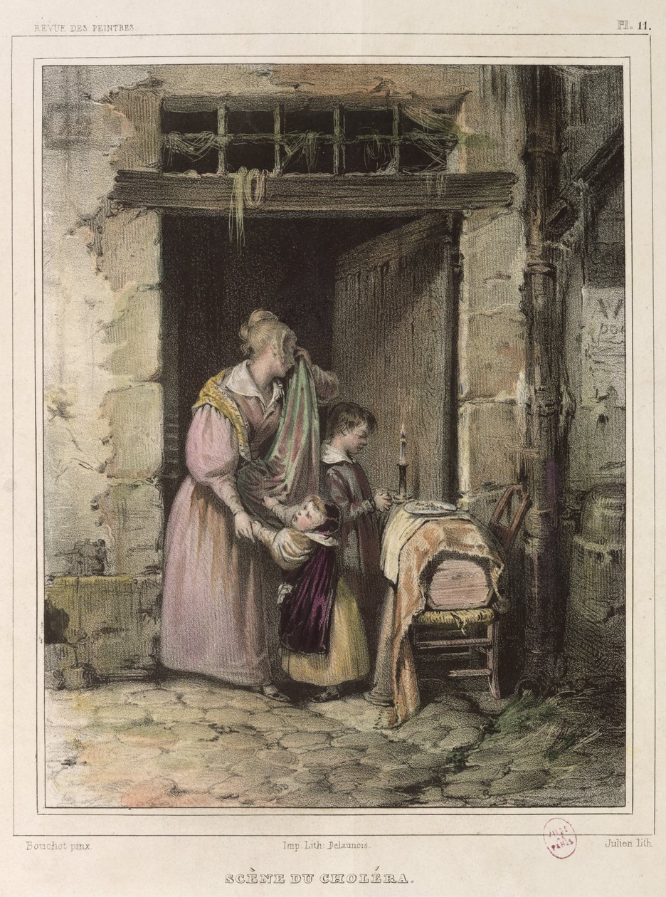 Scene af kolera, indgraveret af Julien, 1832 af Francois Bouchot