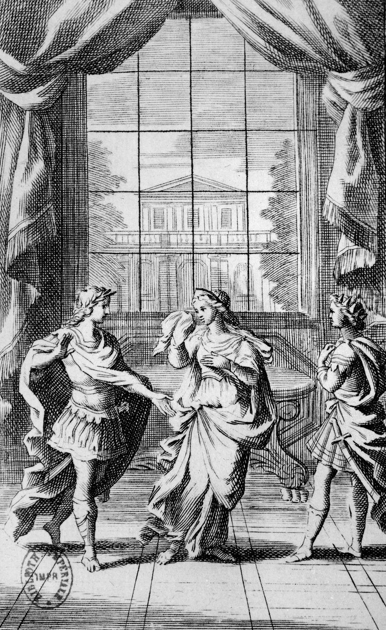 Frontispice til "Berenice" af Jean Racine (1639-99) 1676 af Francois Chauveau