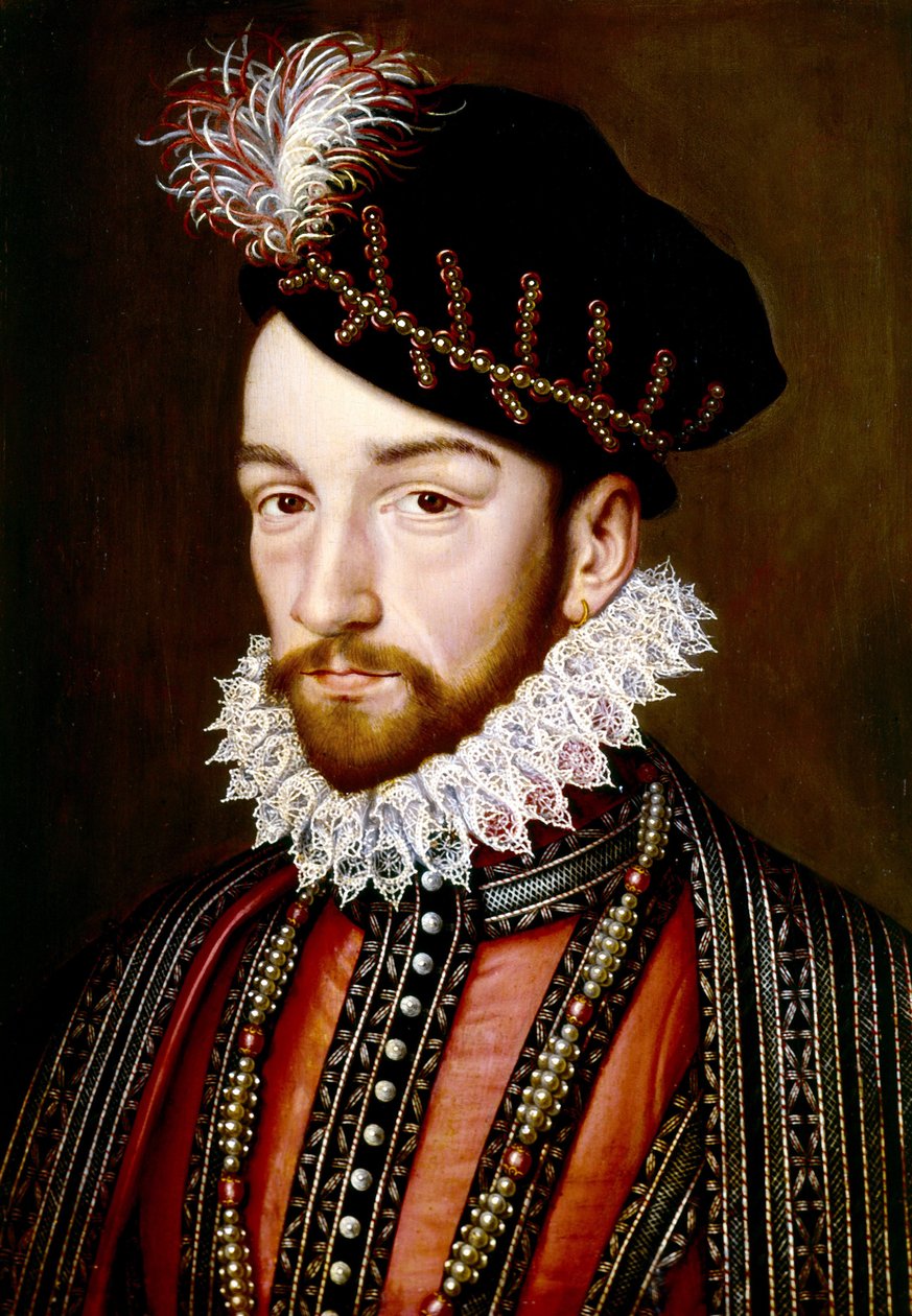 Charles IX olie på panel af François Clouet