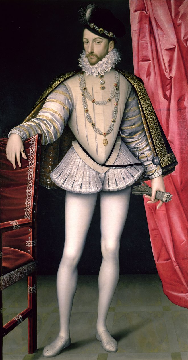 Portræt af Karl IX (1550-74) af François Clouet