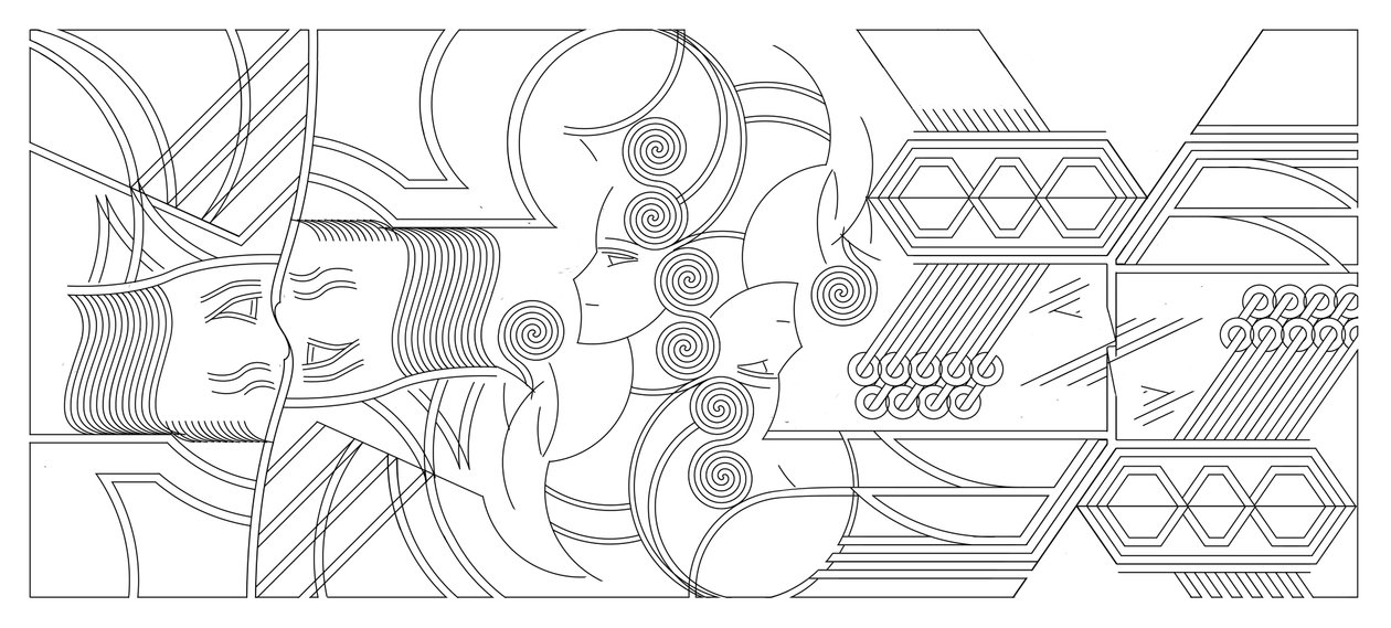 In a Feydeau, 2015, (digitalt maleri) af Francois Domain