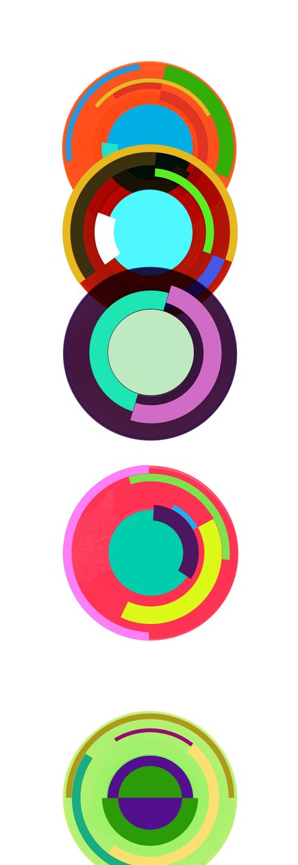 Totem (Hyldest til Sonia Delaunay), 2015, serigrafi på vinyl af Francois Domain
