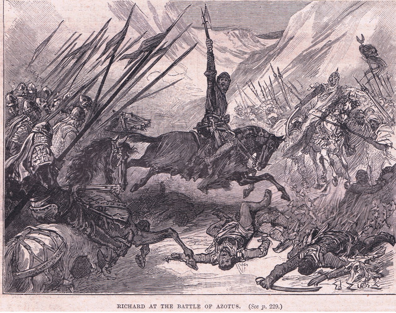 Richard i slaget ved Azotus AD 1191 af Francois Edouard Zier