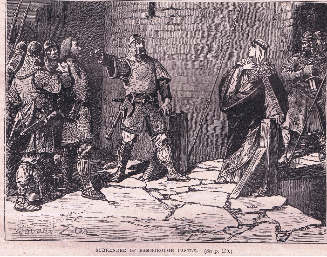 Overgivelse af Bamborough Castle AD 1095 af Francois Edouard Zier