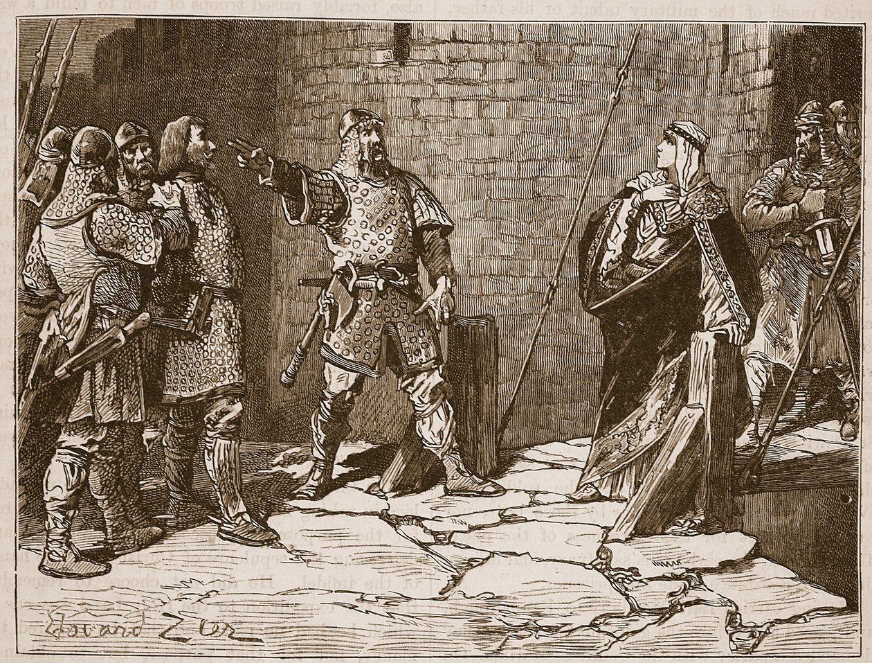 Overgivelse af Bamborough Castle, illustration fra 