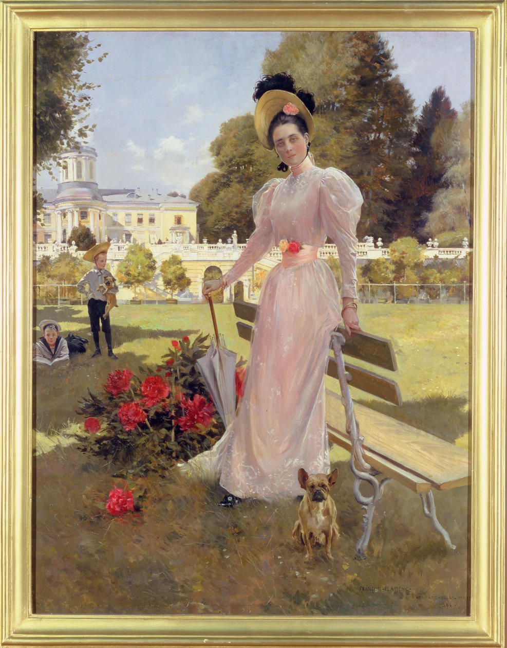 Portræt af prinsesse Z.N. Yusupova med sine to sønner i Arkhangelskoe, 1894 af Francois Flameng