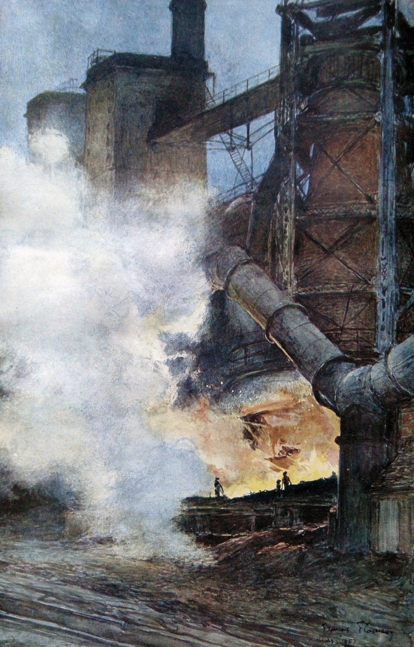 Stålværk ved Chasse, Isere, 1917 af Francois Flameng